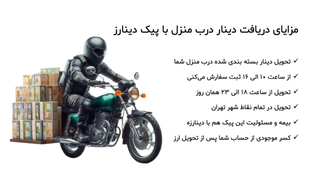 تحویل دینار درب منزل